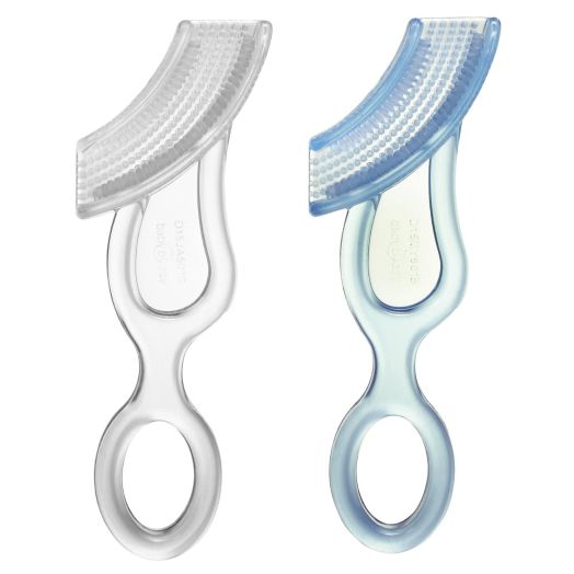 BaBuddy Baby Buddy Baby's 1st Toothbrush, Blue-Clear (Pack of 2)