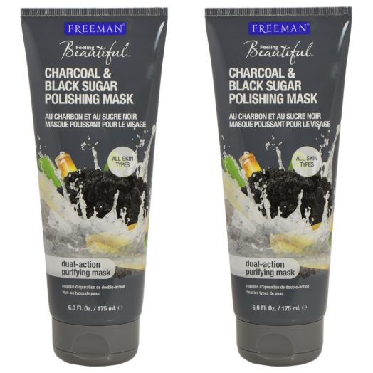 Freeman Facial Charcoal and Black Sugar Polish Mask 6 oz. - Set of 2