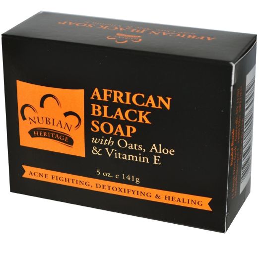 Nubian Heritage African Black Soap With Shea Butter Oats and Aloe Deep Cleansing 5 Oz (Pack of 3)