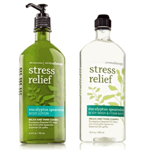 Bath & Body Works Body Works Aromatherapy Stress Relief Eucalyptus Spearmint 10 Oz Body Wash and Foam Bath and 6.5 O