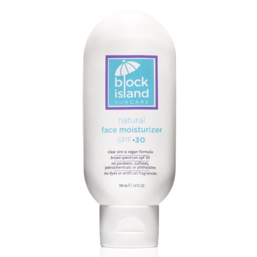 Block Island Organics - Natural Face Moisturizer SPF 30 with Clear Zinc - Broad Spectrum UVA UVB Protection - Daily Anti-Aging Sunscreen Sunblock - EWG Top Rated - Non-Toxic - Made in USA - 3.4 FL OZ