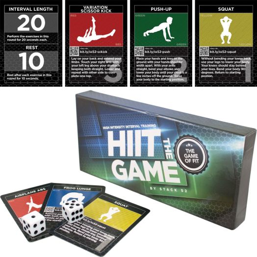 The HIIT Interval Workout Game by Stack 52. Designed by Military Fitness Expert. Video Instructions Included. Bodyweight Exercises, No Equipment Needed. Fun and Motivating Training Program.
