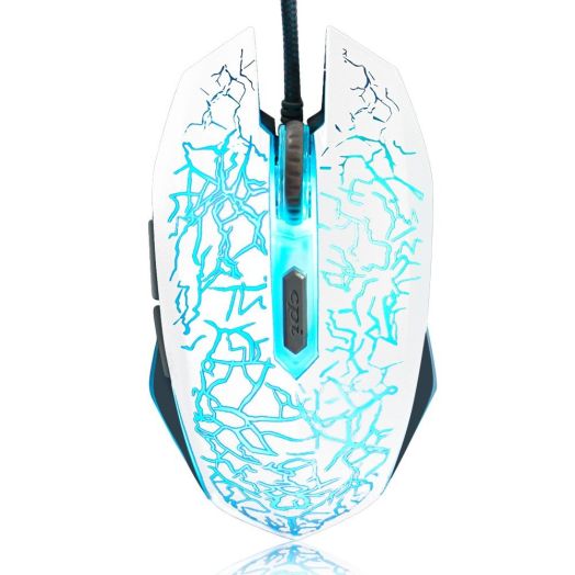VersionTech White 2400 DPI Wired USB Optical Laser Comupter PC Laptop Mouse Mice 6 Programmable Buttons with 7 Color auto-changing shade LED Gaming Gamer Ergonomic Mouse - White Color