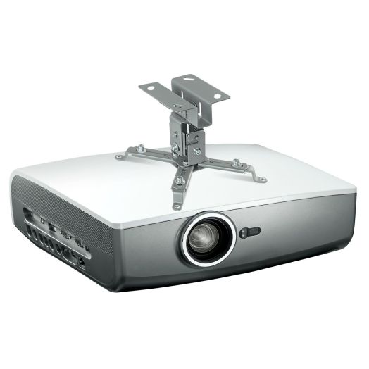 Mount-It! Projector Ceiling Mount for Epson, Optoma, Benq, ViewSonic LCD/DLP Projectors with Adjustability, Compact Universal Bracket Design, 44lb Load Capacity, Silver (MI-605)