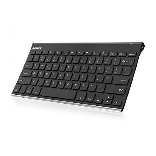 Bluetooth Keyboard, Arteck Stainless Steel Universal Portable Wireless Bluetooth Keyboard for iOS iPad Air, Pro, iPad Mini, Android, MacOS, Windows Tablets PC Smartphone Built in Rechargeable Battery