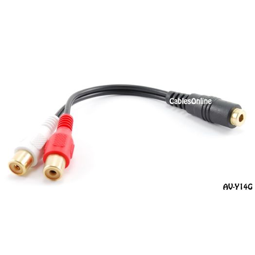 CablesOnline 6 inch Stereo Splitter 3.5mm Female to 2-RCA Audio -Jack Adapter (AV-Y14G)