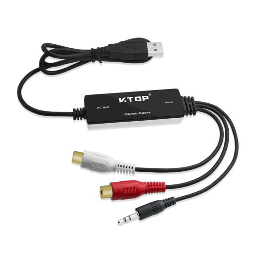 Fly Kan USB2.0 Audio Capture Card- Supported OS:Windows 10 / 8.1 / 8 / 7 / Vista / XP, Mac OS 10.11 -Easy