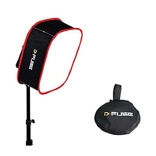 Kamerar D-Fuse Large LED Light Panel Softbox: 12"x12" Opening, Foldable, Portable Diffuser, Carrying Bag, Strap Attachment, Photography, Photo Video