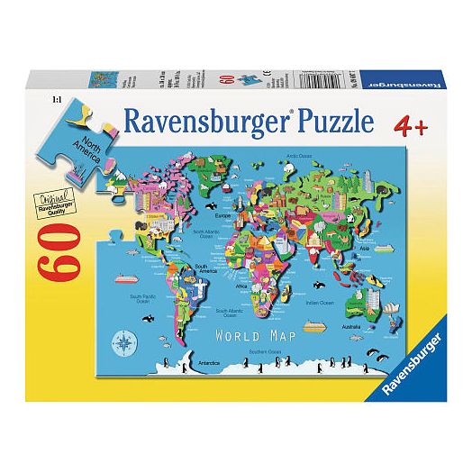 World Map Puzzle - 60-Piece