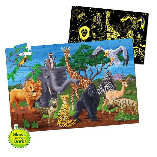 Puzzle Doubles Glow In The Dark Wildlife
