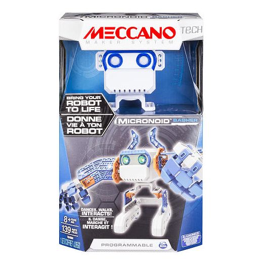 Meccano MicroNoid Blue Basher Robot Building Set 139 Pieces