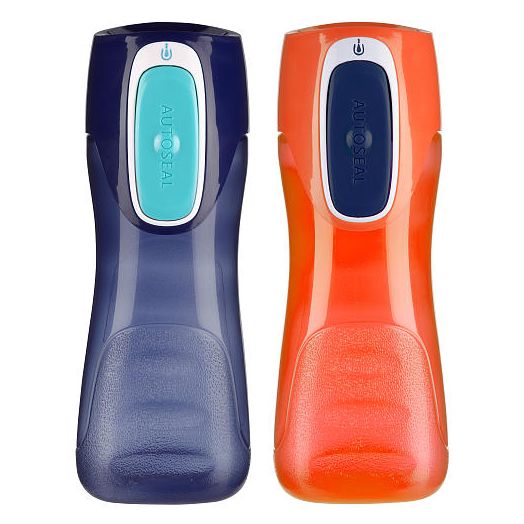 Contigo Autoseal® 2 Pack 14 Ounce Trekker Reusable Kids Water Bottle - Navy and Nectarine