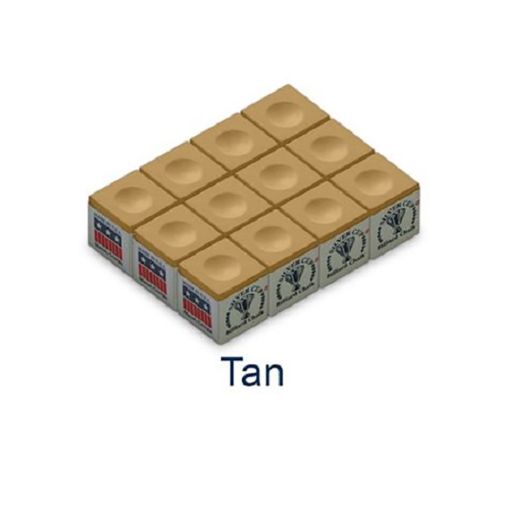 One Dozen Tan Silver Cup Pool Cue Chalk