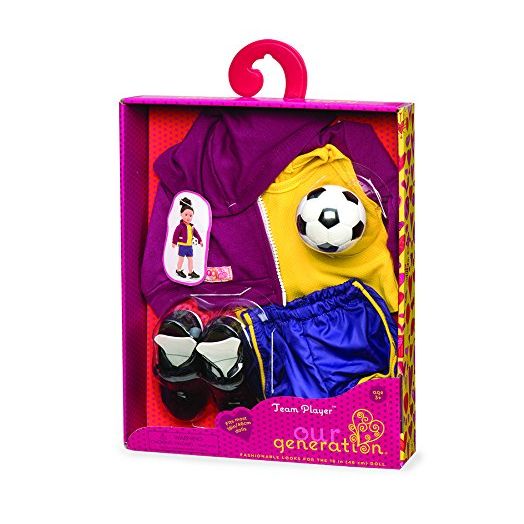 Our Generation Dolls Team Player Doll Soccer Outfit, 18"