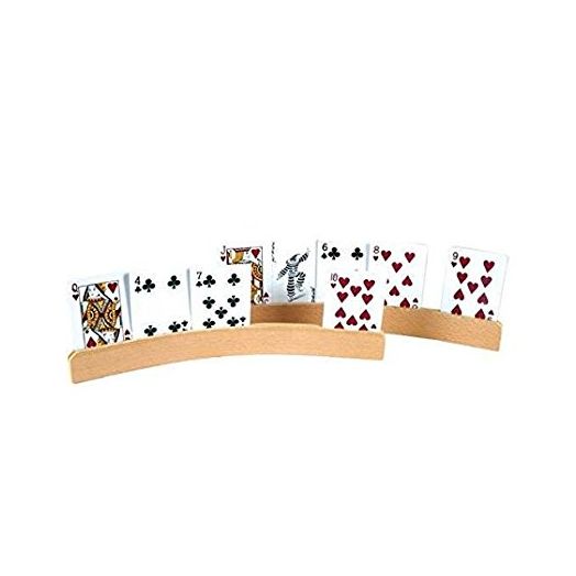 CHH, Playing Card Holder Curved Wood 2 (1 Pack)