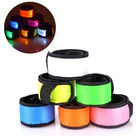Esonstyle LED Light Up Slap Bracelets, Night Safety Wrist Band (Pack of 6)