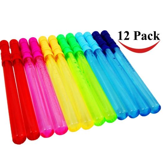 Joyin Toy 14'' Big Bubble Wand Assortment (1 Dozen), Super of Summer Toy Party Favor (12 Pack, Value Pack)