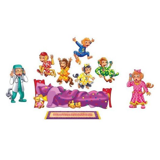 Little Folk Visuals Five Monkeys Jumping on The Bed Felt Figures For Flannel Board Stories