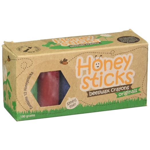 Honeysticks 100% Pure Beeswax Crayons (12 Pack) Natural, Non Toxic, Safe for Toddlers, Kids and Children, Handmade in New Zealand, For 1 Year Plus