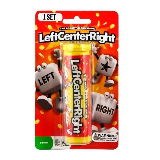 Spin Master Left Center Right Dice Game Tube