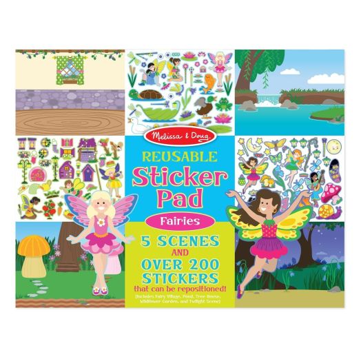 Melissa and Doug Reusable Sticker Pad: Fairies - 200+ Stickers