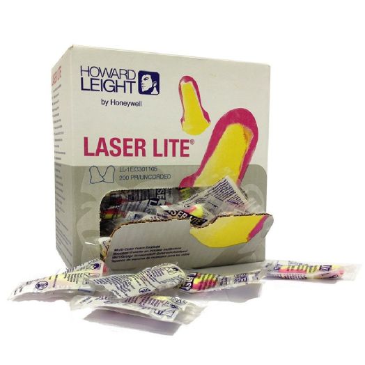 Howard Leight by Honeywell Laser Lite High Visibility Disposable Foam Earplugs, 200-Pairs (LL-1)