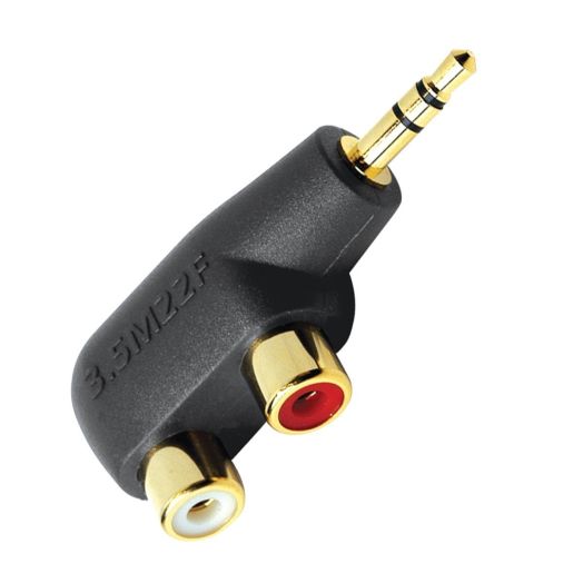 Audioquest - 3.5mm Mini-Plug-to-2-RCA Adapter (Hard)