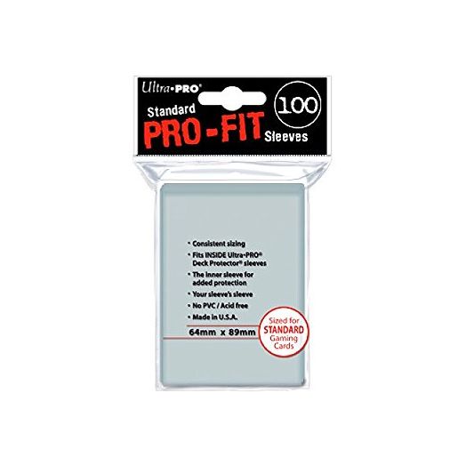Ultra-Pro Standard Pro-Fit Transparent Clear Sleeves (100/Pack) 89mm x 64mm
