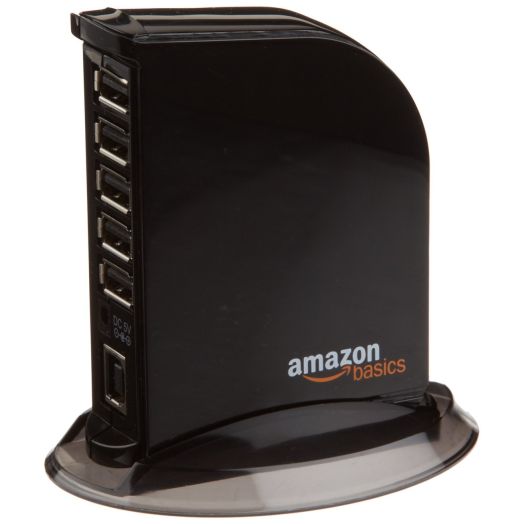 AmazonBasics 7 Port USB 2.0 Hub with 5V/4A Power Adapter