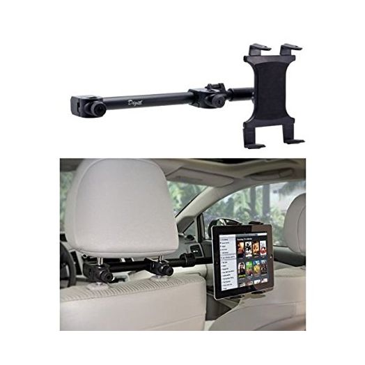 Premium Multi Passenger Universal Headrest Cradle Car Mount for Apple ipad / ipad 2 / ipad 3 / ipad 4 / ipad Air and ipad Mini w/ Swivel Vibration-Free Cradle (revised - with all 7-12 inch tablets)