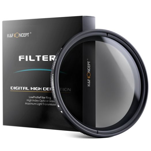KandF Concept 58mm ND Fader Variable Neutral Density Adjustable ND Filter ND2 to ND400 for Canon 600D EOS M M2 700D 100D 1100D 1200D 650D DSLR Cameras + Lens Cleaning Cloth