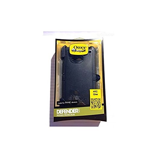 Otterbox Defender Series Case for HTC One, HTC One M7, HTC1, HTC 1 -with Belt Clip, Retail Packaging (Black)