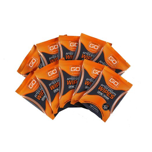 HyperGo After Sports Wipes, Full Body Wipes, Unscented, Hypoallergenic, All Natural Ingredients, Biodegradable (10 Individually Wrapped Wipes for On The Go)