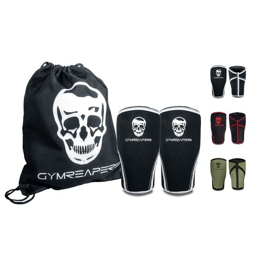Knee Sleeves (1 Pair) Free Gym Bag - Knee Sleeve and Compression Brace for Squats, Weightlifting, Cross Training and Powerlifting - Gymreapers 7MM Sleeve Pair - For Men and Women