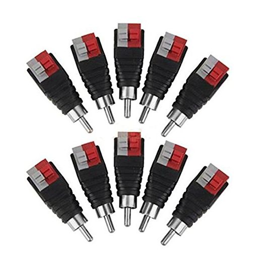 Lollipop Speaker Wire Cable to Audio Male RCA Connector Adapter Jack Plug 10pcs/set