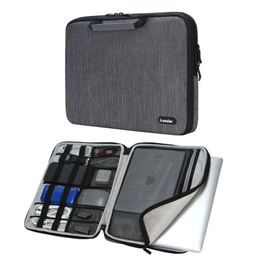 iCozzier 13-13.3 Inch Handle Electronic accessories Strap Laptop Sleeve Case Bag Protective Bag for 13" Macbook Air/Macbook Pro / Pro Retina Sleeve - Dark Gray