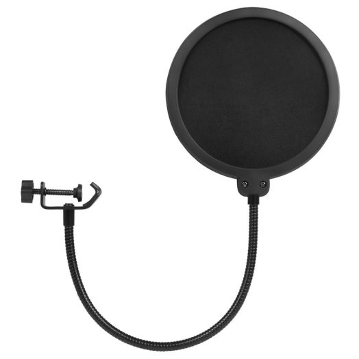 InnoGear Updated Microphone Pop Filter Dual Layer Mic Pop Shield with Clip Stabilizing Arm for Recording Vocals Home Studio Broadcasting
