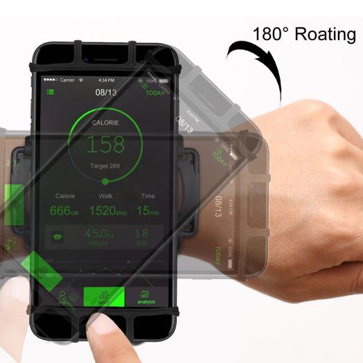 VUP+ pwup02h IPhone 7 Armband, Wristband Phone Holder For Running Exercise And Workouts, Fit For IPhone 7 Plus/6/6S/5S, Galaxy S8 Plus, S7 Edge, Nexus 6P And Most 3.5"  To 6.2"  Cell Phone - Black