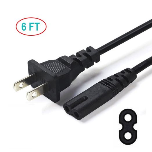 [UL Listed] 2 Prong 18 AWG Printer Power Cord for HP Canon Epson Brother Dymo Dell Lexmark