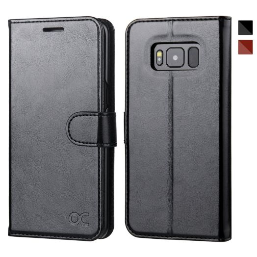 OCASE Samsung Galaxy S8 Case Leather Flip Wallet Case For Samsung Galaxy S8 Devices - Black
