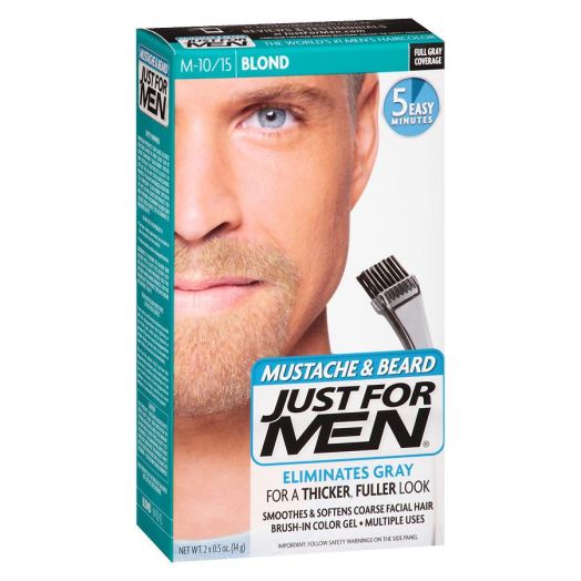 Just For Men Brush-In Color Gel for Mustache & Beard, M-10/15 Blond