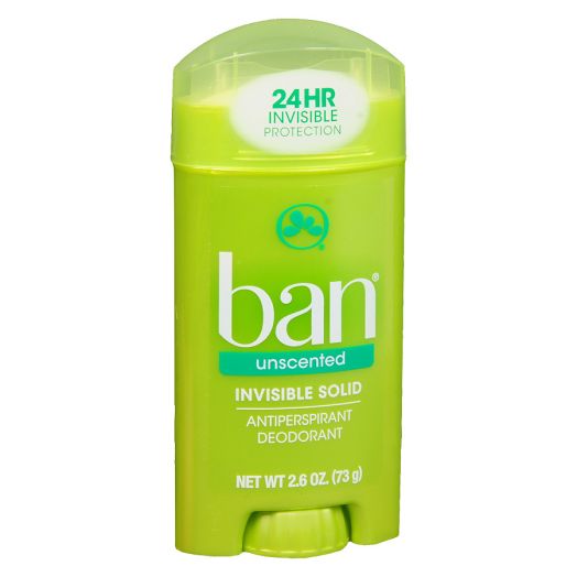 Ban Invisible Solid, Antiperspirant & Deodorant Unscented