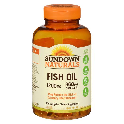 Sundown Naturals Extra Strength Fish Oil, 1200mg, Softgels