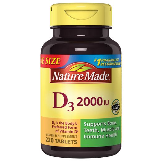 Nature Made D3 2000 IU Vitamin Supplement Tablets