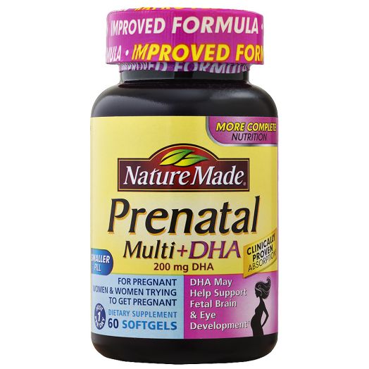Nature Made Prenatal Multi + DHA Dietary Supplement Liquid Softgels