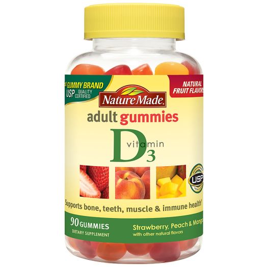Nature Made Vitamin D3 Adult Gummies Strawberry, Peach & Mango