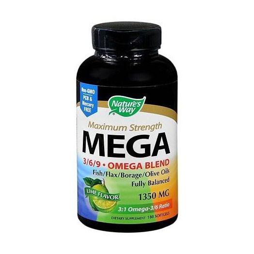 Nature's Way Mega 3/6/9 Omega Blend 1350 mg Dietary Supplement Softgels