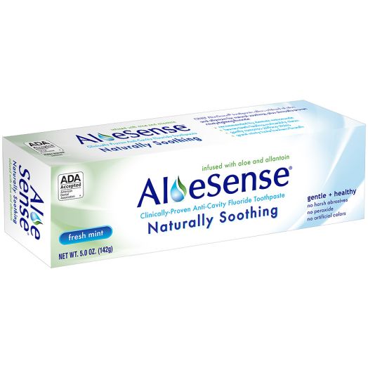AloeSense Naturally Soothing, Clinically-Proven Anti-Cavity Fluoride Toothpaste Fresh Mint, Family Size