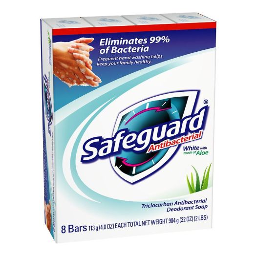 Safeguard Antibacterial Soap Bars, White with Aloe (PACKAGING MAY VARY)