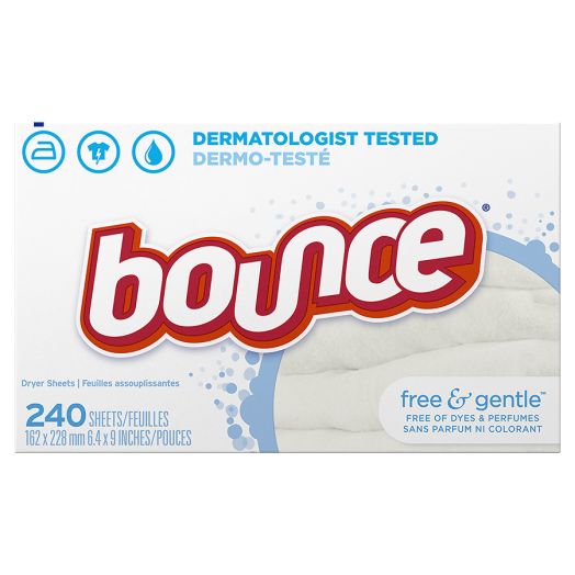 Bounce Fabric Softener Dryer Sheets Free & Gentle Unscented